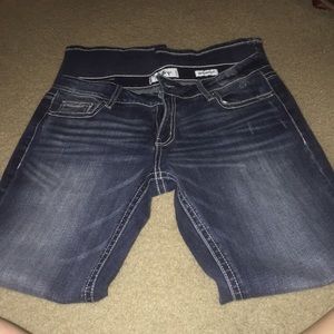 Buckle boot cut jeans